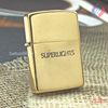 BẬT LỬA ZIPPO BRASS MẠ VÀNG CHU NIÊN 32-89 ĂN MÒN CHỦ ĐỀ SUPERLIGHTS DÒNG CHỦ ĐỀ SIÊU HIẾM XUẤT CHÂU ÂU THEO ĐƠN ĐẶT HÀNG CỦA HÃNG PHILIPMORRIS NĂM 1989 ZL225