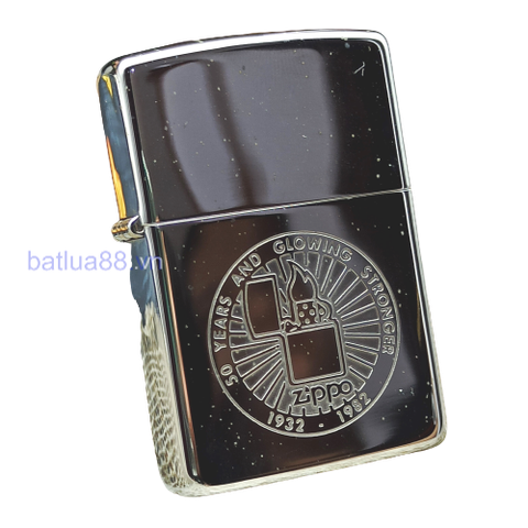 BẬT LỬA ZIPPO CHROME BÓNG CHỦ ĐỀ KỶ NIỆM 50TH ĐỜI VII NĂM 1992 ZL23 BẢN KỶ NIỆM 50 NĂM THÀNH LẬP HÃNG 1932-1982