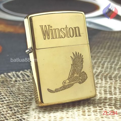 BẬT LỬA ZIPPO BRASS CHU NIÊN 32-92 ĂN MÒN CHỦ ĐỀ ĐẠI BÀNG WINSTON NĂM 1992 ZL234