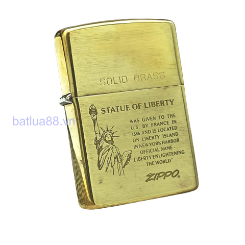 BẬT LỬA ZIPPO BRASS CHU NIÊN 32-92 ĂN MÒN CHỦ ĐỀ NỮ THẦN TỰ DO ĐỨNG NĂM 1992 ZL237