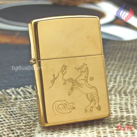 BẬT LỬA ZIPPO BRASS CHỦ ĐỀ NGỰA ĐỜI XV LA MÃ SẢN XUẤT NĂM 1999 - ZL262