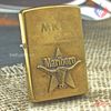 BẬT LỬA ZIPPO BRASS EMBLEM ĐẦU BÒ MARLBORO ĐỜI VIII LA MÃ SẢN XUẤT NĂM 1992 - ZL270