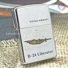 BẬT LỬA ZIPPO CHROME BÓNG SƠN HẤP NHIỆT CHỦ ĐỀ MÁY BAY ĐỜI VIII NĂM 1992 ZL35