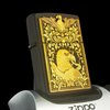 Bật Lửa Zippo Đồng Khối Phủ Sơn Emblem Dát Vàng Chính Hãng Đời XII La Mã Năm 1996 ZL440