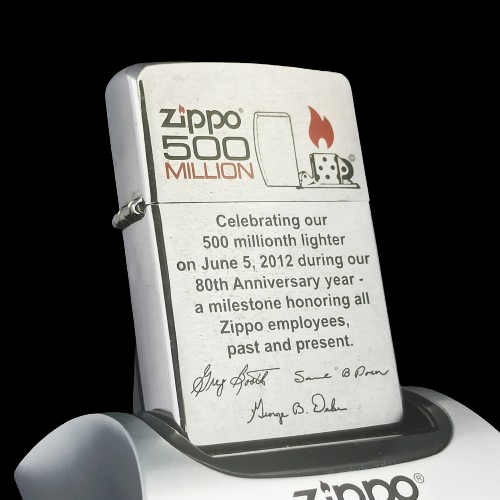 Bật Lửa Zippo 500 Million Limited - Kỷ Niệm 500 Triệu Chiếc Zippo Bản Đặc Biệt Dành Riêng Cho Nhân Viên Hãng Zippo Rất Hiếm Năm 2012 ZL447