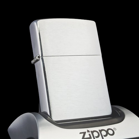 Bật Lửa Zippo Đồng Khối Mạ Chrome Phay Xước Trơn 2 Mặt Đời IX La Mã Năm 1993 ZL677