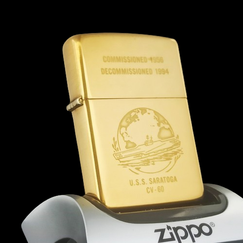 Bật Lửa Zippo Đồng Khối Tầu Chiến Tầu Sân Bay Hiếm Gặp Đời X La Mã Sản Xuất Năm 1994 ZL512