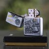 BẬT LỬA ZIPPO CHROME BÓNG SƠN HẤP NHIỆT CHỦ ĐỀ ĐẦU MÁY XE LỬA ĐỜI XVI NĂM 2000 ZL52