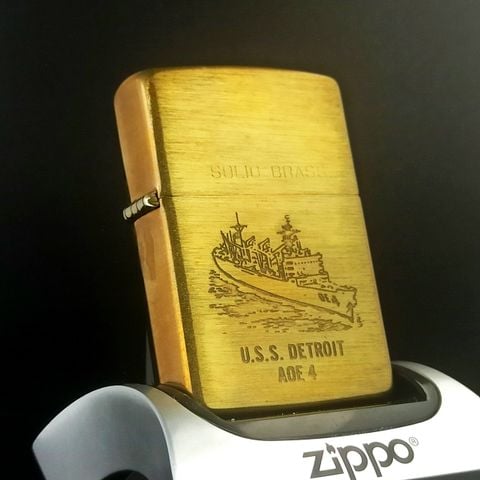 Bật Lửa Zippo Đồng Khối Khắc Ăn Mòn Tầu Chiến Chu Niên 1932 - 1992 Sản Xuất Năm 1992 ZL527