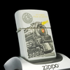 BẬT LỬA ZIPPO CHROME BÓNG SƠN HẤP NHIỆT CHỦ ĐỀ ĐẦU MÁY XE LỬA ĐỜI XVI NĂM 2000 ZL52