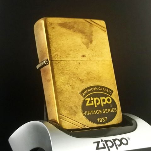 Bật Lửa Zippo Đồng Khối Bản Vintage Chặt Góc Đời V La Mã Sản Xuất Năm 1989 ZL539