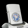 Bật Lửa Zippo Đồng Khối Mạ Chrome Bóng Khắc Ăn Mòn Phủ Sơn Tàu Chiến Hiếm Gặp Đời VI La Mã Năm 1990 ZL582