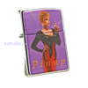 BẬT LỬA ZIPPO CHROME BÓNG CHỦ ĐỀ EMBLEM MẪU GIRL PINUP ĐỜI XII NĂM 1996 ZL62