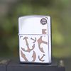 BẬT LỬA ZIPPO CHROME BÓNG SƠN HẤP NHIỆT MỎ NEO BẢN XUẤT CHÂU ÂU ĐỜI XII NĂM 1996 ZL82