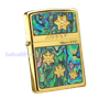 BẬT LỬA ZIPPO MẠ VÀNG HOA VĂN KHẢM XÀ CỪ (KHẢM TRAI) HÌNH SAO ZN80