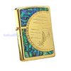 BẬT LỬA ZIPPO MẠ VÀNG HOA VĂN KHẢM XÀ CỪ (KHẢM TRAI) BIỂU TƯỢNG TÌNH YÊU ZN81