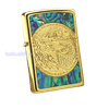 BẬT LỬA ZIPPO MẠ VÀNG HOA VĂN KHẢM XÀ CỪ (KHẢM TRAI) HÌNH RỒNG ZN82