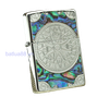 BẬT LỬA ZIPPO MẠ BẠC HOA VĂN KHẢM XÀ CỪ (KHẢM TRAI) LA BÀN TÁM PHƯƠNG BỐN HƯỚNG ZN84