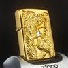 BẬT LỬA ZIPPO XUẤT NHẬT MẠ VÀNG 22K LONG HỔ TRANH CHÂU BẢN LIMITED RẤT HIẾM ĐỜI XII LA MÃ SẢN XUẤT NĂM 1996 - ZN92