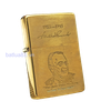ZIPPO VINTAGE BRASS KHÔNG CHẶT GÓC CHỦ ĐỀ TỔNG THỐNG HOA KỲ RẤT HIẾM ĐỜI V LA MÃ SẢN XUẤT 1989 - ZQH10