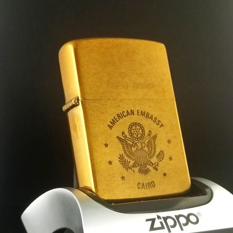 Bật Lửa Zippo Đồng Khối Khắc Ăn Mòn Chủ Đề Con Dấu Tổng Thống Hoa Kỳ Cực Hiếm Gặp Chu Niên 1932 - 1988 Sản Xuất Năm 1988 ZQH133