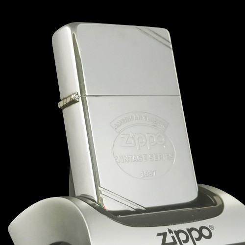 Bật Lửa Zippo Đồng Khối Mạ Chrome Vintage Chặt Góc Trơn Bóng Đời II La Mã Không Mộc Tháng Năm 1986 Rất Hiếm ZQH80