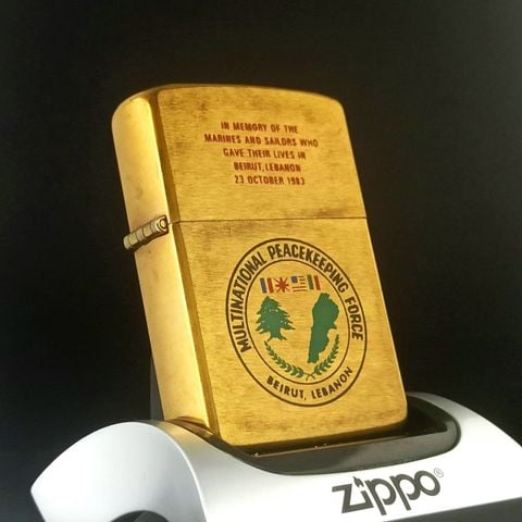 Bật Lửa Zippo Đồng Nguyên Khối Chu Niên Năm 1932-1984 Chủ Đề Tầu Chiến BB62 Phủ Sơn 2 Mặt Cực Hiếm, Giá Trị Sưu Tầm Cực Cao ZQHU64