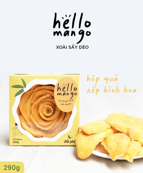  HelloMango - Xoài sấy dẻo hộp hoa 