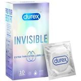  BCS Durex Invisible Lubricated, Nhiều Gel Hơn, Hộp 10 Cái 