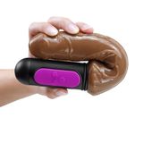  DV Cầm Tay Rung Nhiều Chế Độ, Nhiệt Độ Sưởi Ấm, Màu Da Nâu,  Tay Cầm Hồng Đen, Siêu Mềm Dẽo, Cao Cấp Sạc Điện 