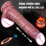  DV Hít Tường, Điều Khiển Từ Xa, Hình Ảnh Chân Thật Rung Thụt, Nhiệt Độ, Nhiều Chế Độ Rung, Size 23,5cm, Sạc Điện 