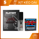  [Hot combo] Chai Xịt Kéo Dài Thời Gian Dành Cho Nam Giới Play Boy 5ml + BCS Azodra 4 in 1 1s 