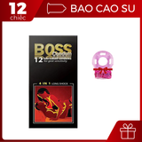  [Giảm 15%] Bao cao su Boss 4 in 1 + vòng nhẫn rung tăng khoái cảm 