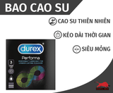  Bao Cao Su Durex Performa Chính Hãng, Hộp 03 Cái, Mỏng, Trơn, Kéo Dài Thời Gian Nam Giới 