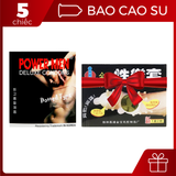  [Siêu combo] Bao cao su gân gai kéo dài PowerMen + bao cao su siêu gai bi Gold 