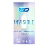  BCS Durex Invisible Lubricated, Nhiều Gel Hơn, Hộp 10 Cái 