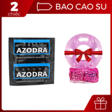  [Siêu combo] 1 chiếc bao cao su gân gai kéo dài thời gian Azodra + nhẫn rung 