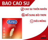  Bao Cao Su Durex Fetherlite Chính Hãng, Siêu Mỏng, Trơn 