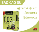  Bao Cao Su Okamoto 0.03 Real Fit - Hộp 3 Cái, Siêu Mỏng, Ôm Khít Cực Đỉnh 
