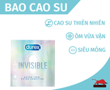  Bao Cao Su Durex Invisible Chính Hãng, Siêu Mỏng, Trơn, Chân Thật, Hộp 03 Cái 