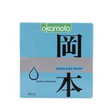  Bao Cao Su Skinless Skin Super Lubricated- Hộp 3 Cái, Mỏng, Trơn, Nhiều Gel Bôi Trơn 