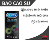  Bao Cao Su Durex Performa Chính Hãng, Hộp 12 Cái, Mỏng, Trơn, Kéo Dài Thời Gian Nam Giới 