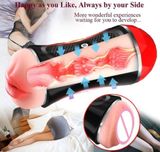  Cốc Thủ Dâm Cầm Tay 2 Đầu Chữ M - Jiual - Silicone mềm mại, Gân, Gai 