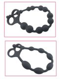  Chuỗi Hạt Kích Thích Hậu Môn, Silicone Đen. Có Tay Cầm 