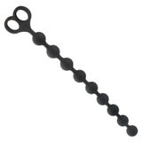  Chuỗi Hạt Kích Thích Hậu Môn, Silicone Đen. Có Tay Cầm 
