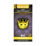  Bao Cao Su Okamoto Crown, Siêu Mỏng, Trơn, Truyền Nhiệt Chân Thật, Hộp 10 Cái 