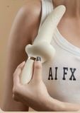  Cây Massage Hình Lưỡi, Trắng, Siêu Mềm, Nhiều Tần Số Rung, SD Sạc Điện 