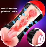  Cốc Thủ Dâm Cầm Tay 2 Đầu Chữ M - Jiual - Silicone mềm mại, Gân, Gai 