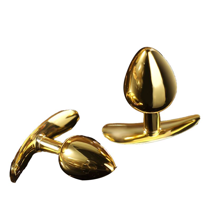  Phích Cấm Hậu Môn Inox Mạ Vàng Cao Cấp Gold Kim Cương Đỏ 