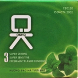  Bao cao su OK hương bạc hà - Hộp 3 cái 
